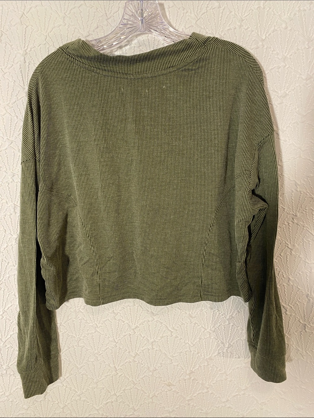 Colsie Olive Green Ribbed Button-Front Cardigan size L layering Cabincore - Picture 6 of 6